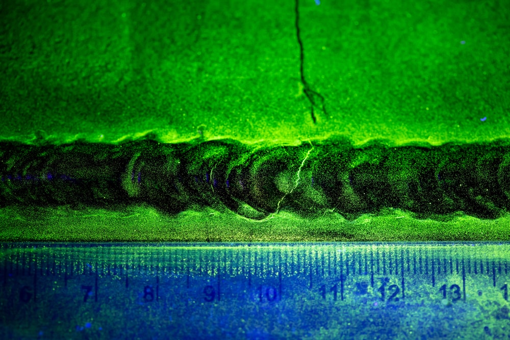 NDT crack in steel weld
